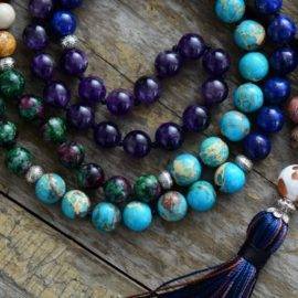 Collier 7 Chakras « Cosmos » Bijoux pierre naturelle Collier pierre naturelle