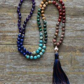 Collier 7 Chakras « Cosmos » Bijoux pierre naturelle Collier pierre naturelle