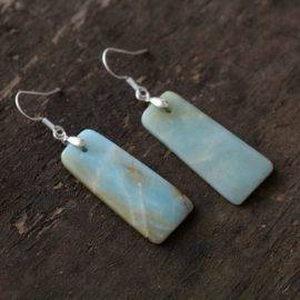 Boucles D’oreilles Pierre Naturelle « Amazonite » Bijoux pierre naturelle Boucles d'oreilles pierre naturelle
