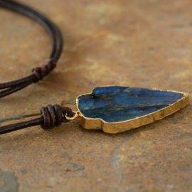 Collier Labradorite « Flèche » Bijoux pierre naturelle Collier pierre naturelle