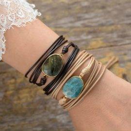 Bracelet de Labradorite Bijoux pierre naturelle Bracelet pierre naturelle