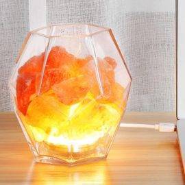 Lampe Prisme en Cristal de Sel Deco zen Lampe D'Ambiance