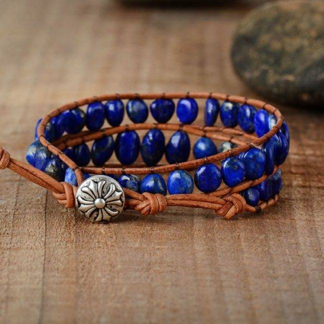 Bracelet en Lapis Lazuli Bijoux pierre naturelle Bracelet pierre naturelle