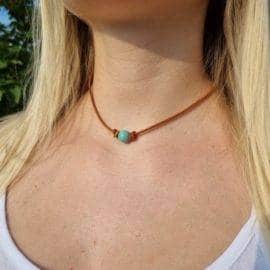 Collier Pierre de Turquoise Bijoux pierre naturelle Collier pierre naturelle