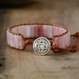Bracelet Pierre Naturelle Jaspe Rose Bijoux pierre naturelle Bracelet pierre naturelle