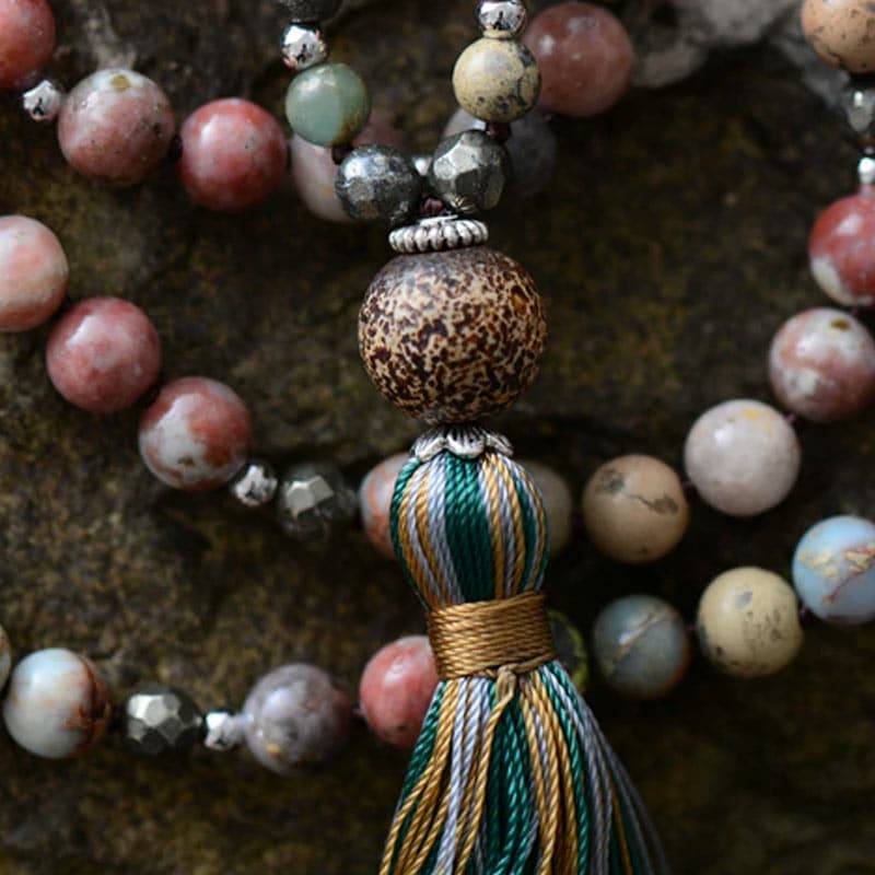 Collier Mala en Pyrite Naturelle Bijoux pierre naturelle Collier pierre naturelle