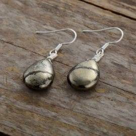 Boucles d’Oreilles Pierre Naturelle « Pyrite » Bijoux pierre naturelle Boucles d'oreilles pierre naturelle