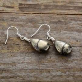 Boucles d’Oreilles Pierre Naturelle « Pyrite » Bijoux pierre naturelle Boucles d'oreilles pierre naturelle