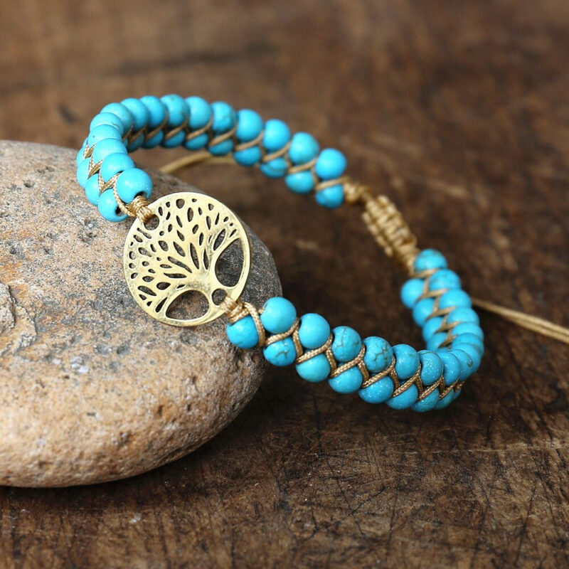 Bracelet Arbre de Vie™ | Élégance artisanale en turquoise naturelle main image 1