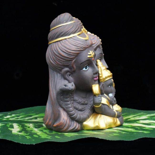 Statuette de Ganesh, Parvati et Shiva Statuette Bouddha Deco zen