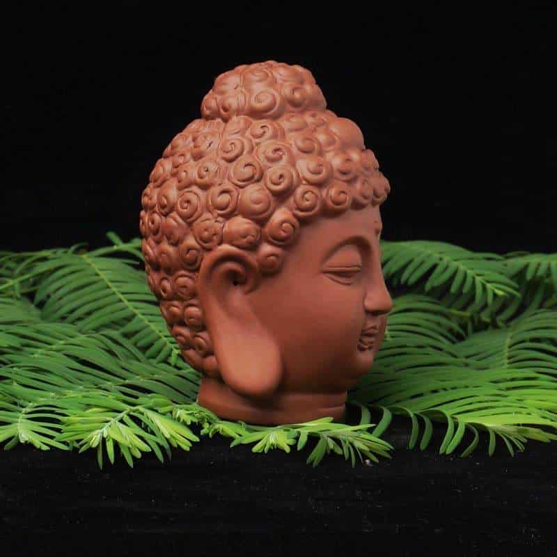 Statuette tête de Bouddha en céramique
