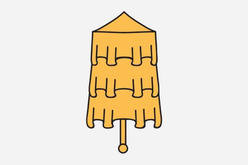 Bannière de la victoire symbole bouddhiste