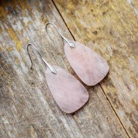 Boucles d’Oreilles Pierre Naturelle « Quartz Rose » Bijoux pierre naturelle Boucles d'oreilles pierre naturelle