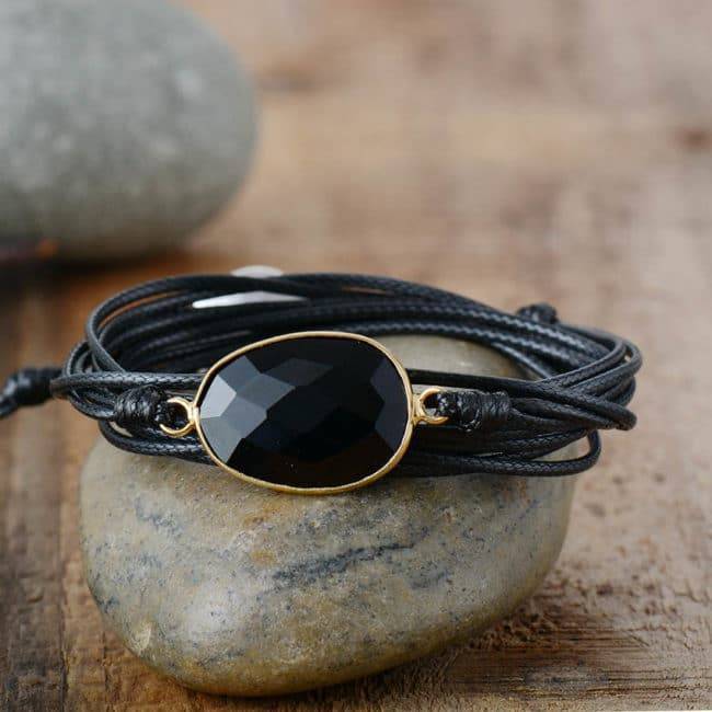 Bracelet Onyx Noir Bijoux pierre naturelle Bracelet pierre naturelle