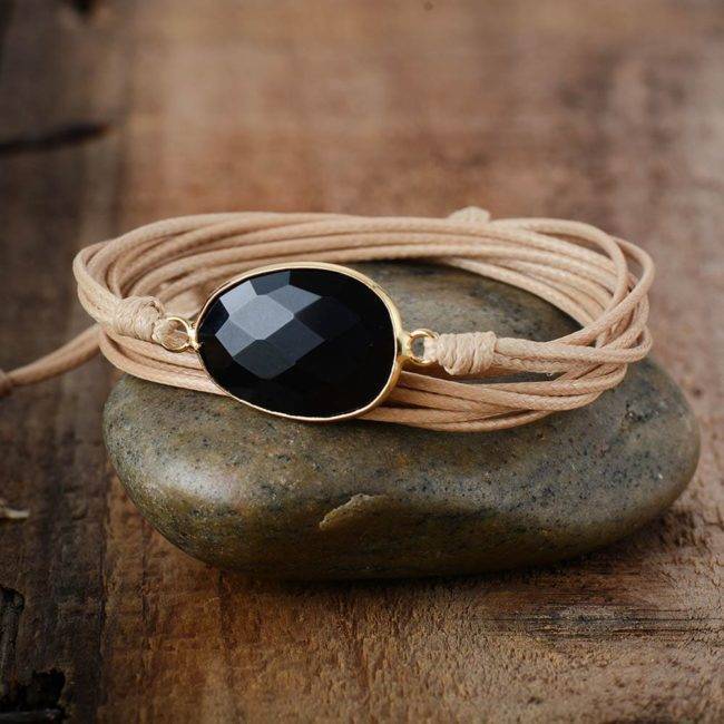 Bracelet Onyx Noir Bijoux pierre naturelle Bracelet pierre naturelle