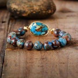 Bracelet Pierre Naturelle Ciel et Terre Bijoux homme en pierre naturelle Bijoux pierre naturelle Bracelet pierre naturelle