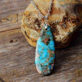 Collier Goutte Turquoise Bijoux pierre naturelle Collier pierre naturelle