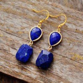 Boucles d’Oreilles Pierre Naturelle « Lapis Lazuli » Bijoux pierre naturelle Boucles d'oreilles pierre naturelle