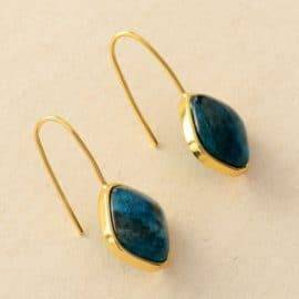 Boucles d&rsquo;Oreilles Pierre Naturelle « Apatite » Bijoux pierre naturelle Boucles d'oreilles pierre naturelle