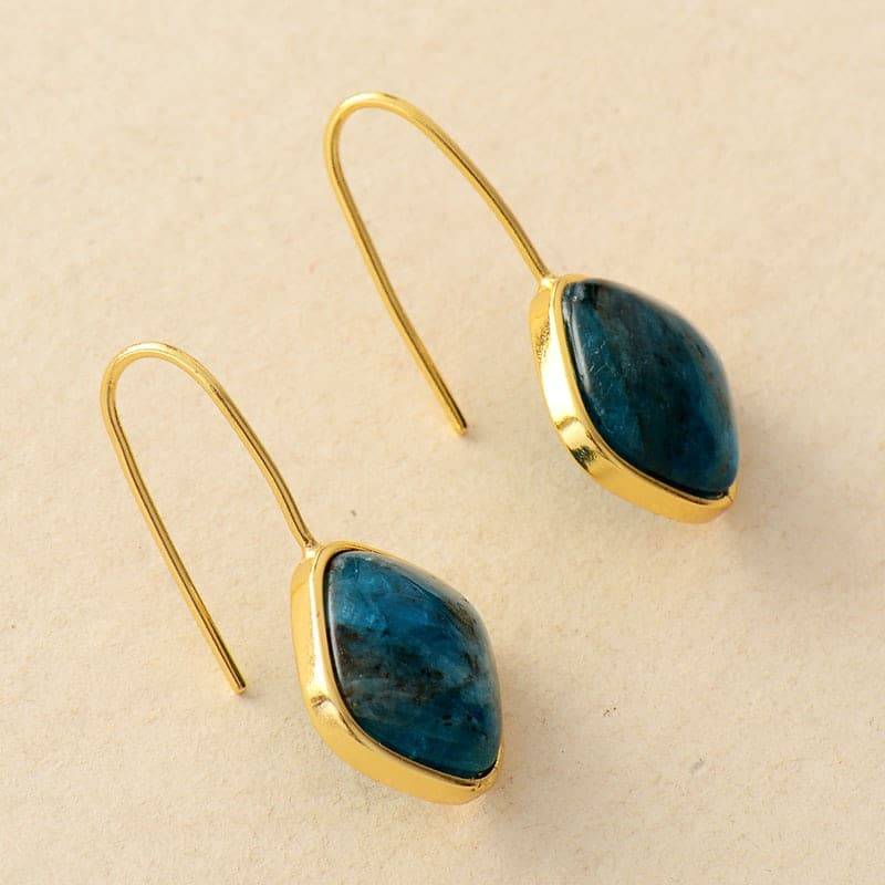 Boucles d&rsquo;Oreilles Pierre Naturelle « Apatite » Bijoux pierre naturelle Boucles d'oreilles pierre naturelle