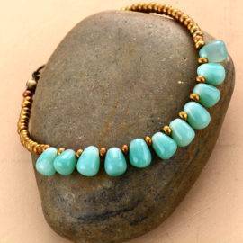 Bracelet Gouttes Perles D’Onyx Bijoux pierre naturelle Bracelet pierre naturelle