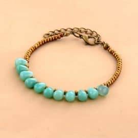 Bracelet Gouttes Perles D’Onyx Bijoux pierre naturelle Bracelet pierre naturelle