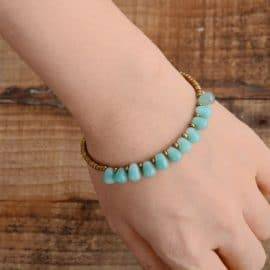 Bracelet Gouttes Perles D’Onyx Bijoux pierre naturelle Bracelet pierre naturelle