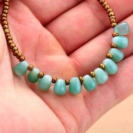 Bracelet Gouttes Perles D’Onyx Bijoux pierre naturelle Bracelet pierre naturelle