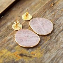 Boucles d’Oreilles Pierre Naturelle « Quartz Rose » Bijoux pierre naturelle Boucles d'oreilles pierre naturelle