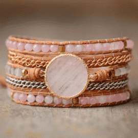 Bracelet Infini Quartz Rose Bijoux pierre naturelle Bracelet pierre naturelle