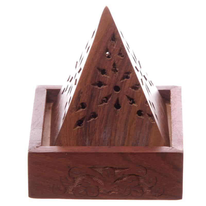 Brûleur encens pyramide en bois de Sheesham Porte encens Porte Encens Bois