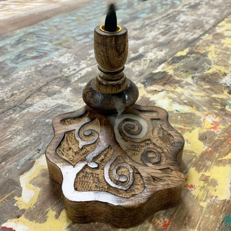 Porte-encens arbre de vie en bois