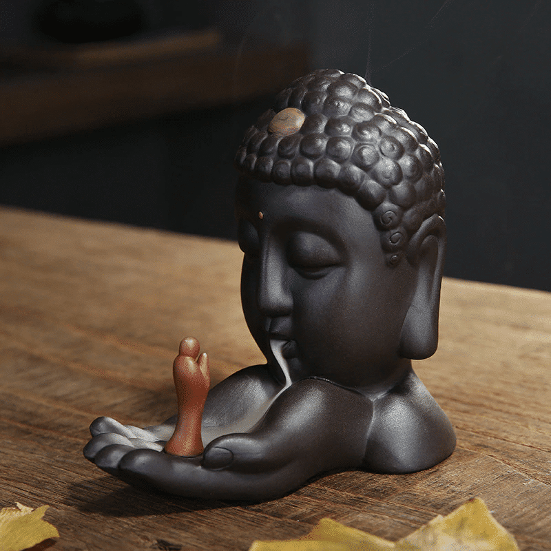 Brûleur Encens Tête De Bouddha Porte encens Porte Encens Bouddha Porte Encens Céramique Porte Encens Design