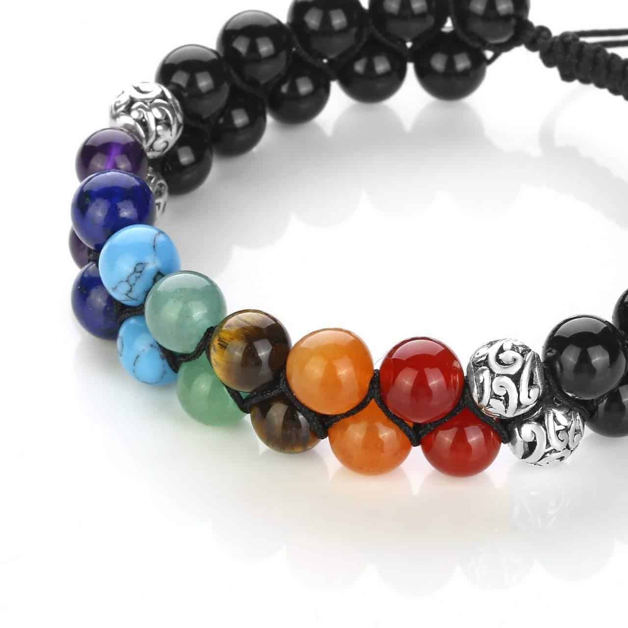 Double bracelet 7 chakras Bijoux homme en pierre naturelle Bijoux pierre naturelle Bracelet 7 chakras Bracelet pierre naturelle