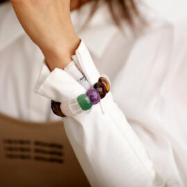 Bracelet 7 Chakras harmonie avec mannequin