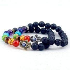 Bracelet 7 Chakras Argent Bijoux pierre naturelle Bracelet 7 chakras Bracelet pierre naturelle