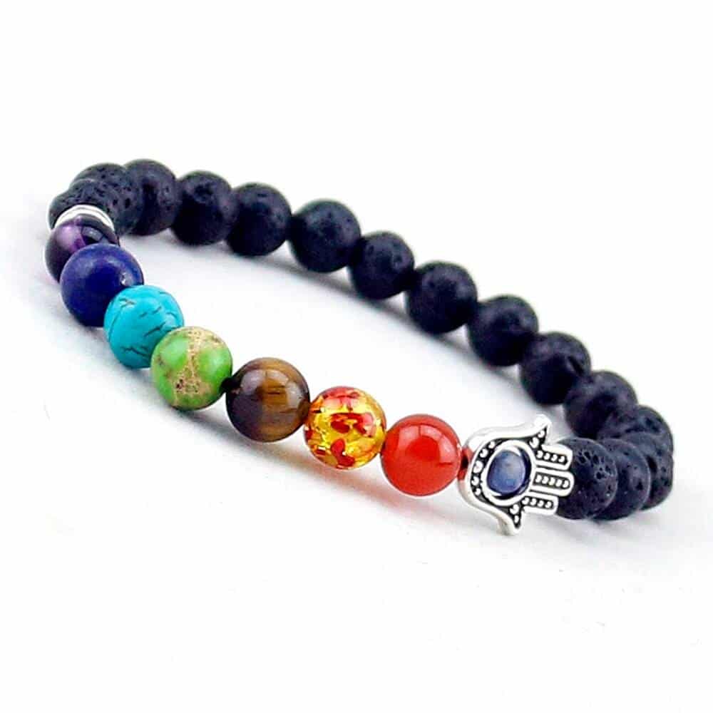 Bracelet 7 Chakras Argent Bijoux pierre naturelle Bracelet 7 chakras Bracelet pierre naturelle