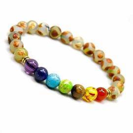 Bracelet Équilibre 7 Chakras Bijoux homme en pierre naturelle Bijoux pierre naturelle Bracelet 7 chakras Bracelet pierre naturelle