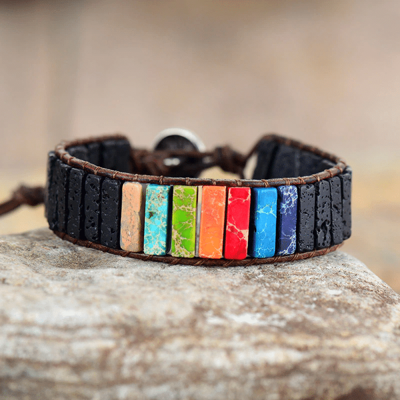 Bracelet 7 Chakras Véritable Bijoux pierre naturelle Bracelet 7 chakras Bracelet pierre naturelle