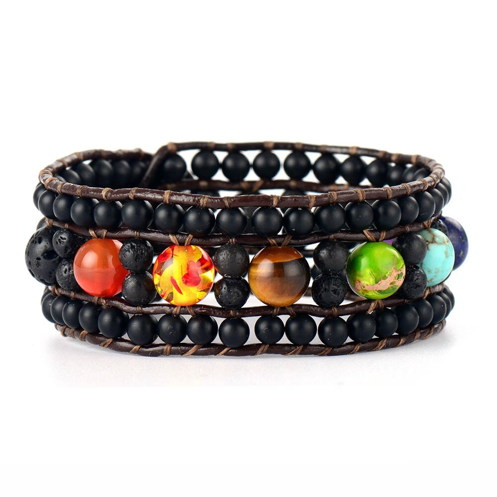 Bracelet 7 Chakras Noir