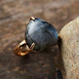 Bague pierre naturelle de Labradorite Bague pierre naturelle Bijoux pierre naturelle