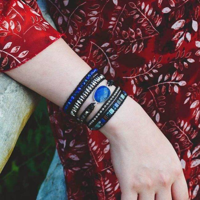 Bracelet en pierres naturelles et Lapis Lazuli Bijoux pierre naturelle Bracelet pierre naturelle