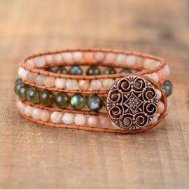 Eloise | Bracelets | Pierre naturelle | 4 couches | Acier inoxydable
