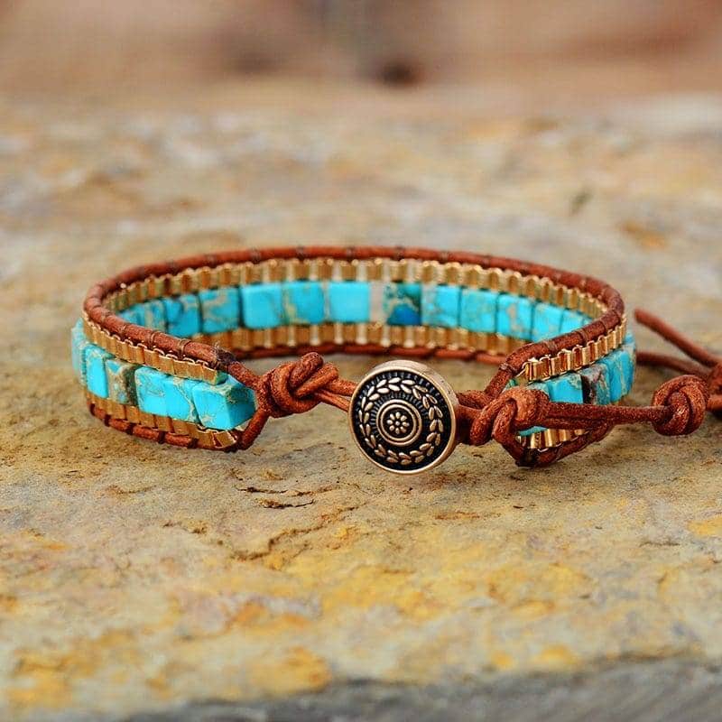 Bracelet Pierre Naturelle “Turquoise Doré”