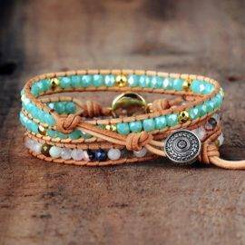 Bracelet pierre naturelle d’Opale ronde Bijoux pierre naturelle Bracelet pierre naturelle