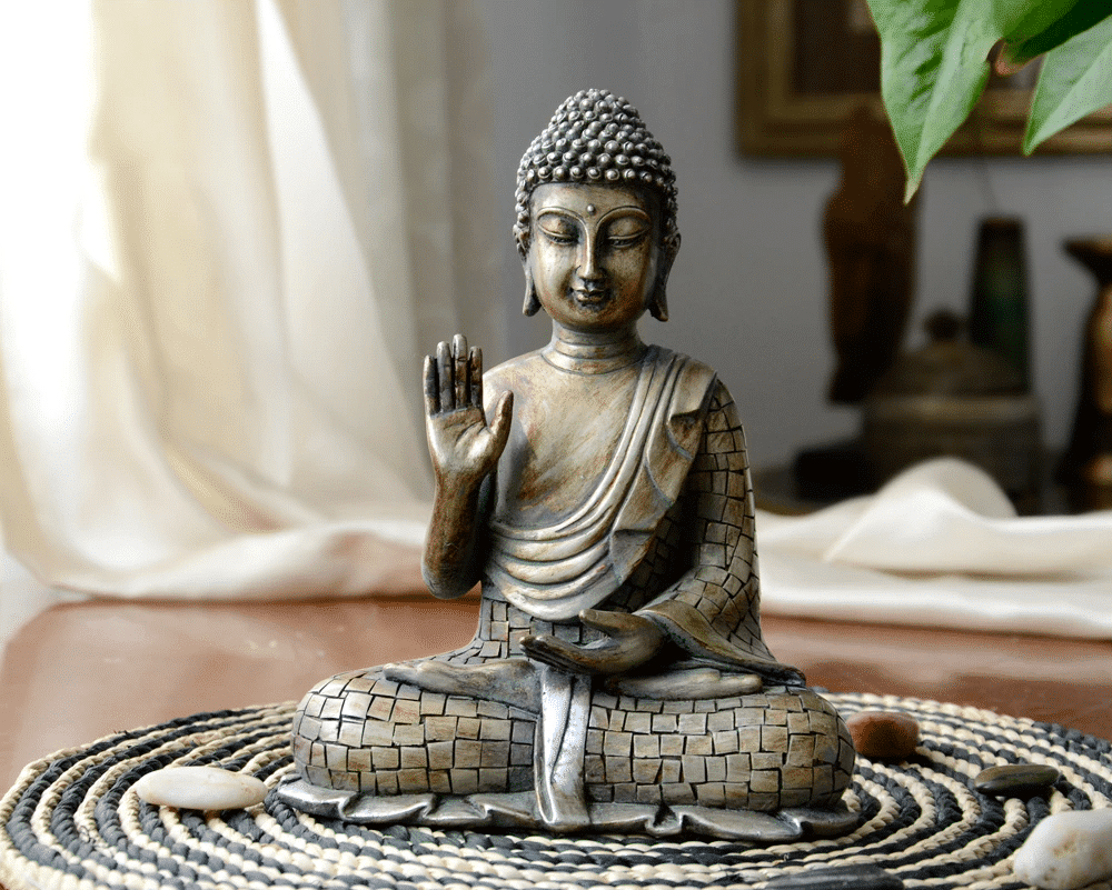 Statue de Bouddha Assis Statuette Bouddha Deco zen