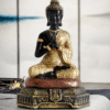 Statue de Bouddha Noir en résine Statuette Bouddha Deco zen