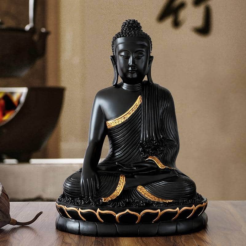 Statuette de Bouddha Noir Statuette Bouddha Deco zen