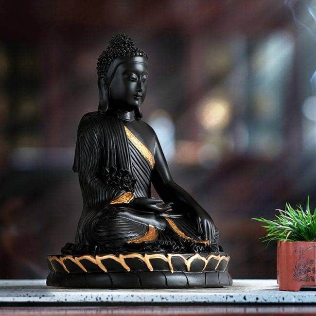 Statuette de Bouddha Noir Statuette Bouddha Deco zen