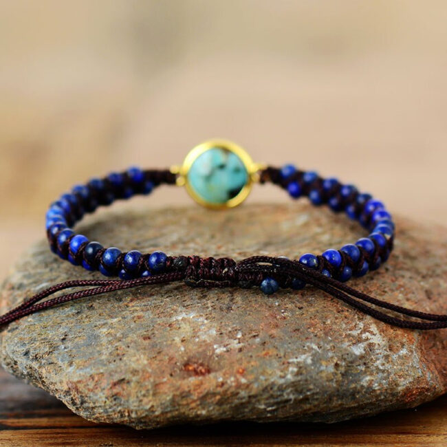 Arrière Bracelet Perles de Lapis-Lazuli